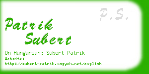 patrik subert business card